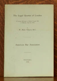 THE LEGAL QUARTER OF LONDON, A LECTURE