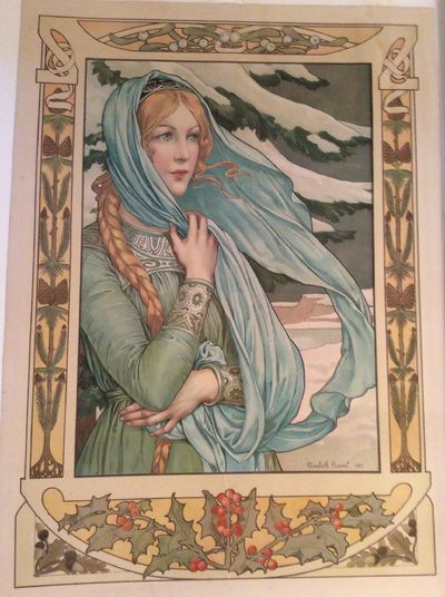 SONREL, ELIZABETH (b.Tours 1874 d.Sceaux 1953). WINTER. (ALLEGORY OF WINTER). 1901 Lithograph Image:...