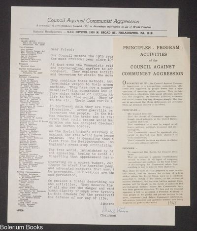 Principles, Program, Activities of the Council Against Communist Aggression