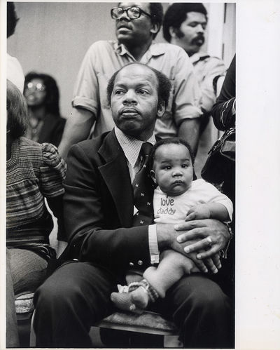 JOHN LEWIS with INFANT SON [ca. 1977] Photo