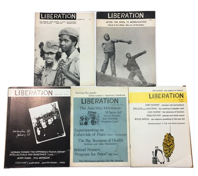 Liberation: An Independent Monthly. 5 issues: Vol. IX, No. 9 (Dec. 1964); Vol. XII, No. 1 (March, 1967); Vol. XIII, No. 9 (Feb. 1969 and Vol. 14, Nos. 4 & 9 (July and December 1969