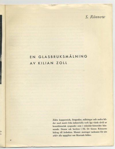 En glasbruksmålning av Kilian Zoll. Särtryck ur…