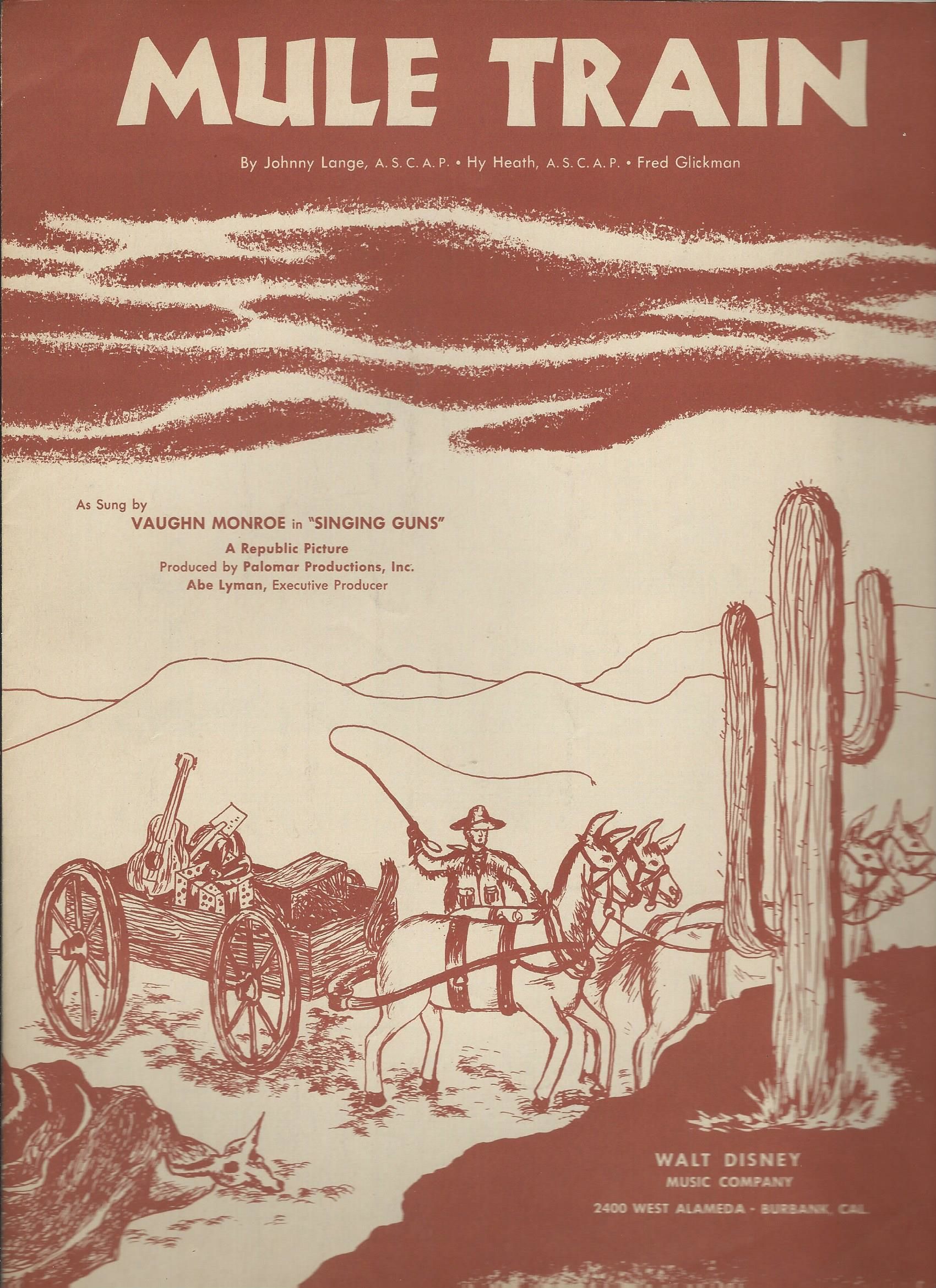 mule train セット ONE STEP TO THE CRADLE MULE TRAIN by Johnny Lange, Hy Heath, Fred Glickman | Sheet