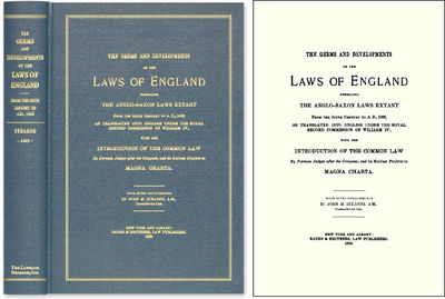 The Germs and Developments of the Laws of England: Embracing the..
