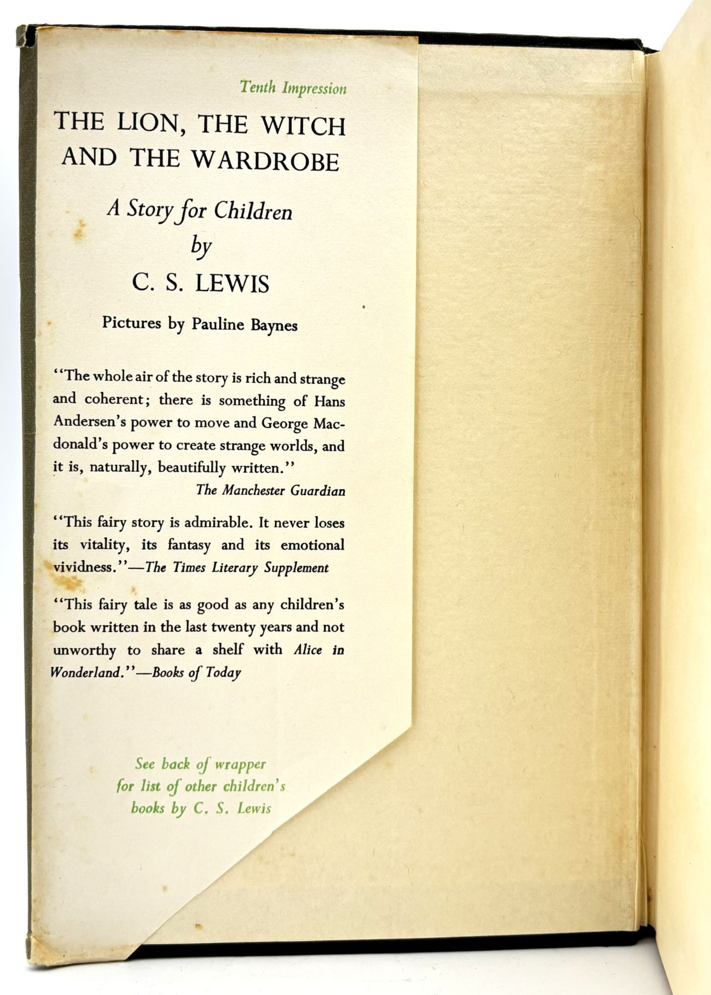 The Lion, the Witch and the Wardrobe by C.S. Lewis | 1969 | Geoffrey ...