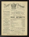 Program for The Globe Theatre featuring Ristori in a performance of Paolo Giacometti's Marie Antoinette