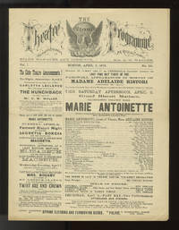 Program for The Globe Theatre featuring Ristori in a performance of Paolo Giacometti's Marie Antoinette