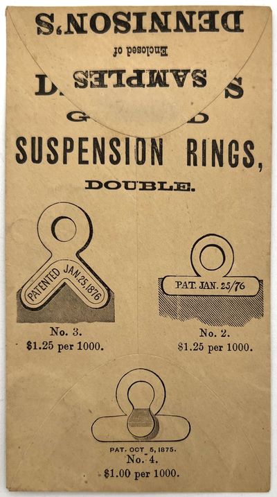 Sample Envelope of Dennison's Gummed Suspension Rings for Printers