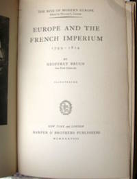 cover of Europe and the French Imperium, 1799-1814.