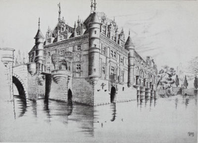 Fair Touraine: Stories and Legends of the Loire by Margeret Aulton. Illustrated with Ninety Facsimile Reproductions of Original Drawings & Copper-Plate Engravings by the author