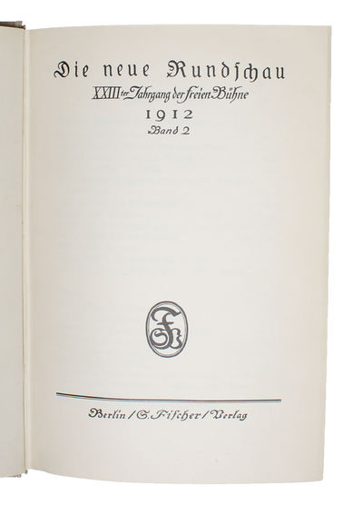Der Tod in Venedig. Novelle. [In: Die Neue Rundschau. XXIIIter Jahrgang der freien Bühne]. - [TRUE FIRST APPEARANCE OF "THE DEATH IN VENICE"] (photo 2)