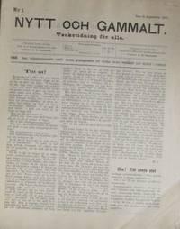 Nytt och gammalt. Veckotidning för alla. N:r 1.…