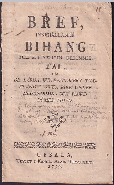 Bref, innehållande bihang till ett nyligen…