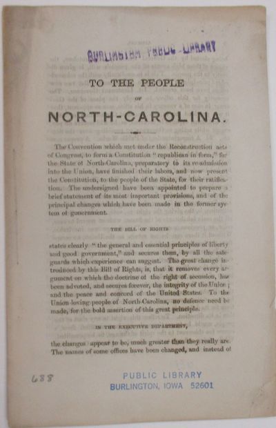 TO THE PEOPLE OF NORTH-CAROLINA