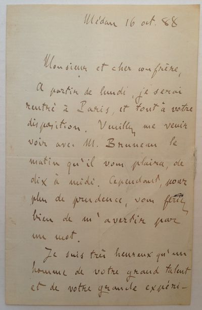 Autographed Letter Signed in French