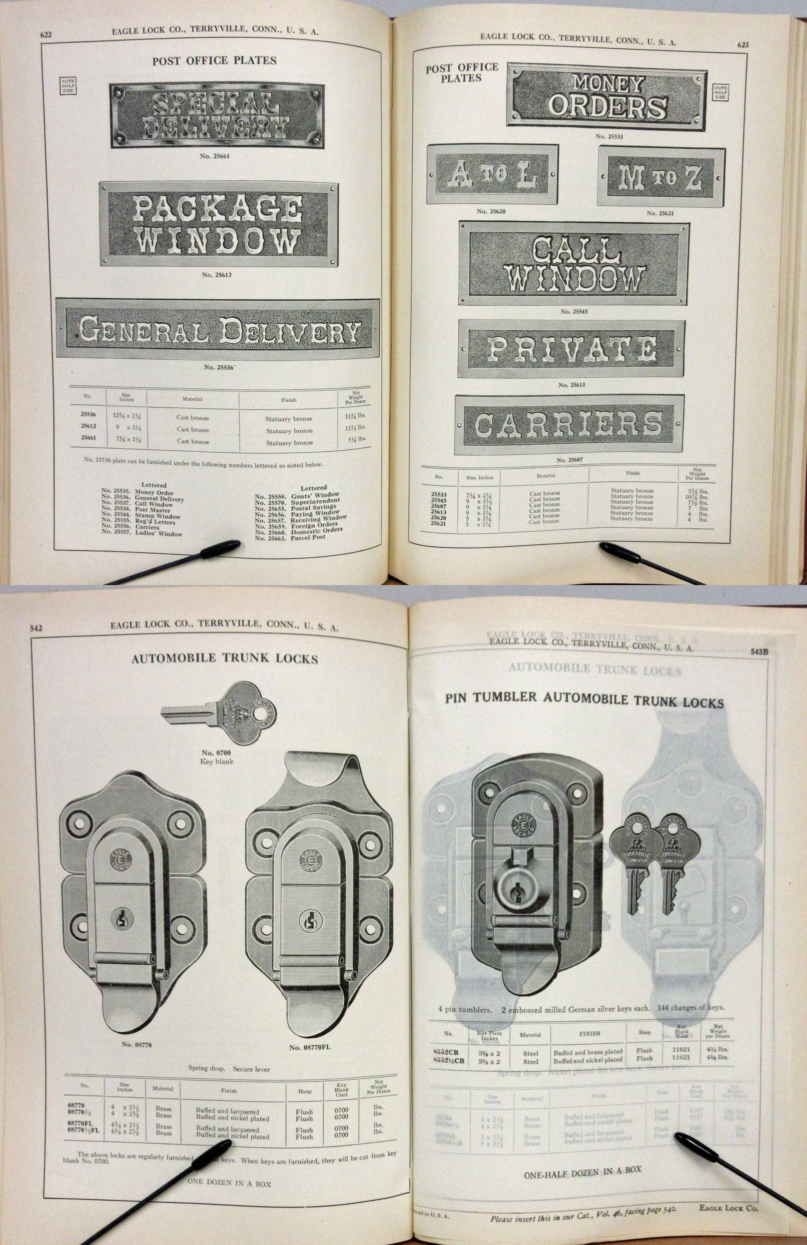 EAGLE LOCK CO. ILLUSTRATED CATALOGUE, VOLUME NO. 46 by Eagle Lock Co