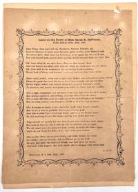 Lines on the Death of Miss Sarah E. Dorrance, who Died Aug. 19th, 1867