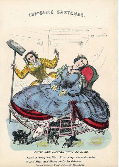 Crinoline Sketches - Pussy and Kittens Quite at Home