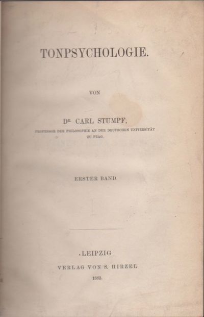 Tonpsychologie. 1-II.