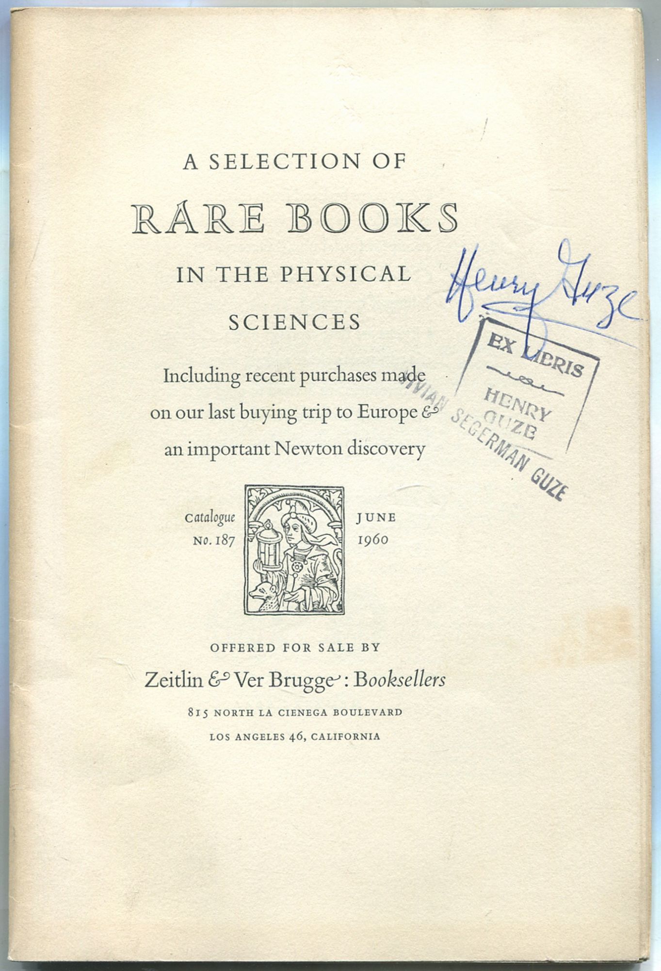 A Selection of Rare Books in the Physical Sciences