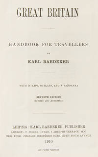 Great Britain. by Karl BAEDEKER - Hardcover - from Shapero Rare Books (SKU: 103502)
