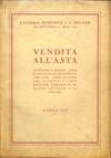 Vendita all'asta dal 25 al 28 aprile 1927: Manoscritti Miniati, Libri Figurati dei Secli XVIII-XIX, Libri Rari, Opere di Lusso, Libri di Coltura e d'Arte, Raccolte complete di periodici letterari e di coltura.