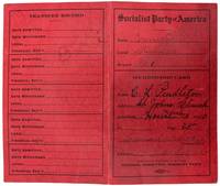 Socialist Party of America Membership Card -- Clarissa L. Pendleton