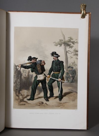 Svenska och norska Arméerna samt flottorna i deras nuvarande uniformering; utförde under H. M. konungens höga beskydd af Fr. v. Dardel. Med en text innefattande hvarje Regementes historik m.m., utarbetad under ledningen af H.K.H. Prins Oskar Fredrik. (photo 3)