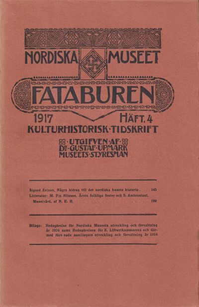 Fataburen. Kulturhistorisk tidskrift. 1917, häfte…