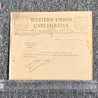 ORIGINAL WESTERN UNION CABLEGRAMA