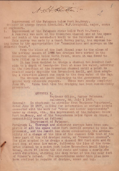 [Stencil Duplicated Typescript] Improvement of Harbors and Rivers of the Chesapeake Bay ... improvement of the entrance to the harbor of Baltimore ....