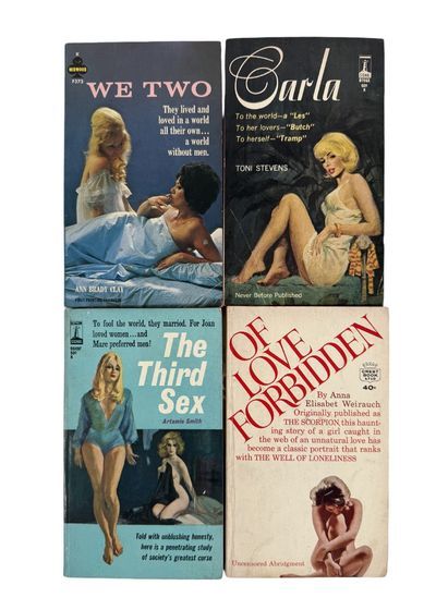 LGBTQ+ Literature Lesbian Pulp Fiction by Women Writers 1963 to 1964 Including Weirauch Smith Clay and Stevens