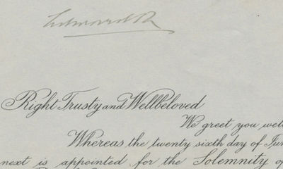 The Edwardian Era Dawns as the Victorian Era Closes: A Summons to the Coronation of Victoria's Son, Edward VII, Signed by Him as King