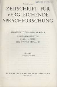 Zur Altpersischen Syntax (DB III 12-14) [Extract from Zeitschrift fur Verglechende Sprachforschung, Volume 92, Number 1/2, 1978) by Schmitt, Rudiger - 1972