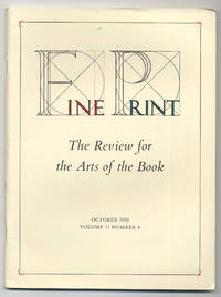 image of Fine Print: Volume 11, Number 4, October, 1985