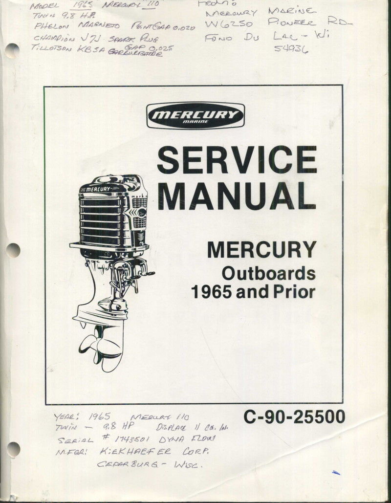 Service Manual Mercury Outboards 1965 and Prior : C-90-25500