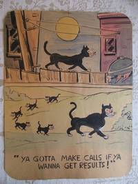 "YA GOTTA MAKE CALLS IF YA WANNA GET RESULTS !" - Risque, One Panel Gag, ORIGINAL...