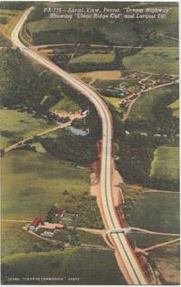 Aerial View, Penna Dream Highway, showing clear ridge cut, unused linen Postcard