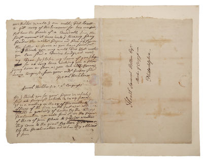 [AUTOGRAPH LETTER, SIGNED, FROM ISRAEL HUTCHINSON, A MEMBER OF THE MASSACHUSETTS HOUSE OF REPRESENTATIVES IN BOSTON, TO SAMUEL HOLTEN, A MASSACHUSETTS DELEGATE TO THE CONFEDERATION CONGRESS IN PHILADELPHIA, ADDRESSING EVENTS IN THE AFTERMATH OF THE INFAMOUS NEWBURGH CONSPIRACY].