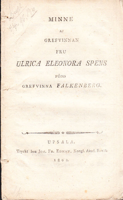 Minne af grefvinnan fru Ulrica Eleonora Spens…