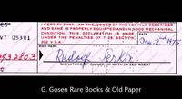 image of An automobile registration form originally for Judith Agnes Serkin.