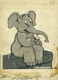 image of Pink Elephant, Mockup of cartoon character for Comic Strip, "Happy the Humbug"