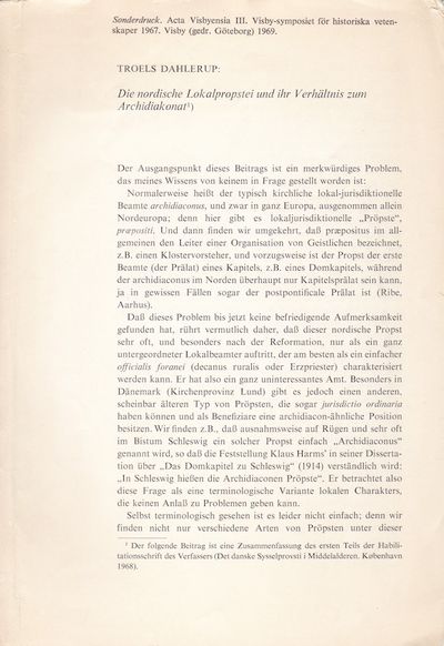 Die nordische Lokalpropstei und ihr Verhäftnis…