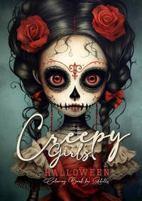 Creepy Girls Halloween Coloring Book for Adults: Halloween Grayscale Coloring Book Gothic Horror...
