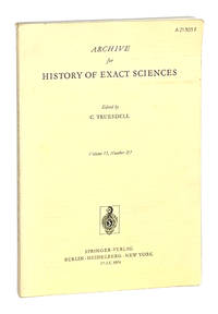 The New Science of Motion: A Study of Galileo's De Motu Locali [Offprint from: Archive for History of Exact Sciences, Vol. 13, nos. 2/3]