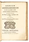 Omnium homicidiorum examen in duas partes dispertitum, Quarum prima, Ad fiscum potissimè spectantia dilucidat, secunda, Quae reis principaliter prosunt accuratè complectitur
