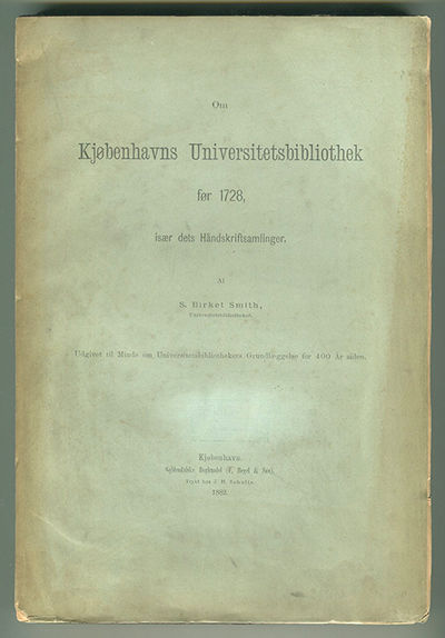 Om Kjøbenhavns universitetsbibliothek før 1728,…