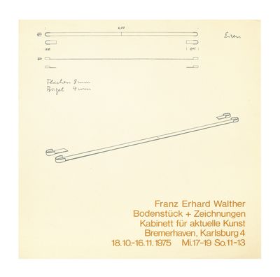 Poster: Franz Erhard Walther: Bodenstück + Zeichnungen (18 October-16 November 1975)