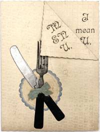 Two (2) Greeting Cards with Cutlery Puns Resembling Napkins with Cutlery