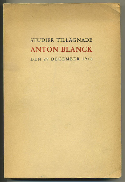 Studier tillägnade Anton Blanck den 29 december…